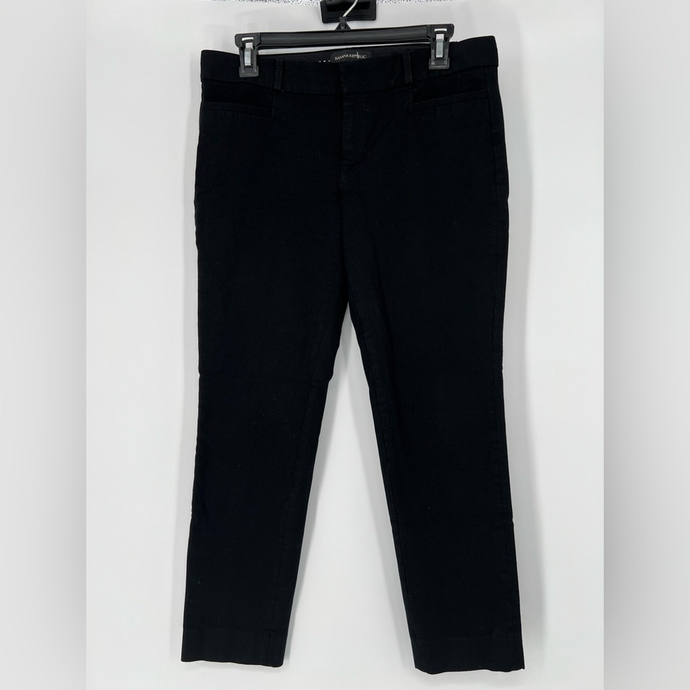 BANANA REPUBLIC BLACK‎ SLOAN CROP PANTS FLATTERING STRETCH RELIABLE COMFORT